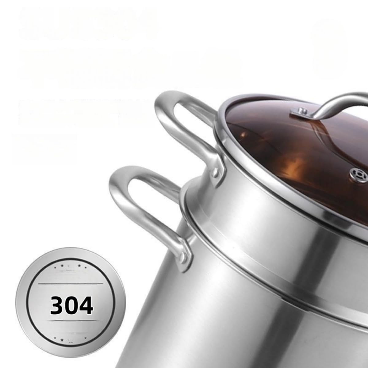 Amazon｜Qobvoeh ステンレス二重鍋 蒸し器付き ステンレス二重鍋